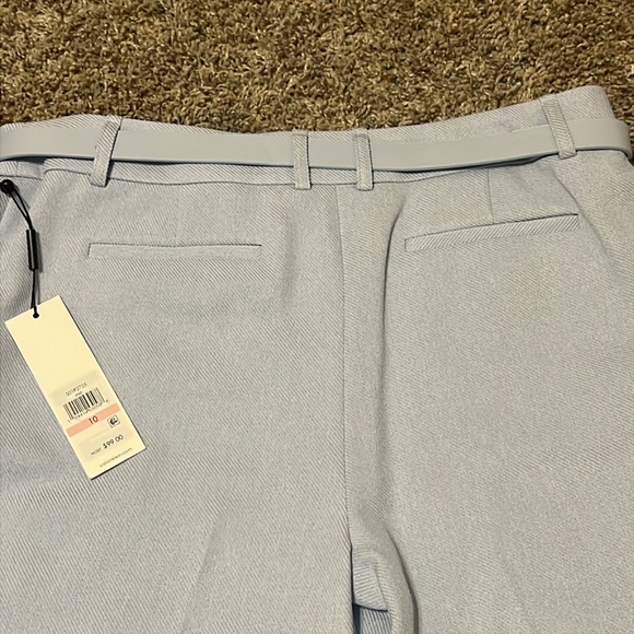 NWT Calvin Klein, size 10, Light Blue pants with belt and back pockets. - Picture 6 of 8